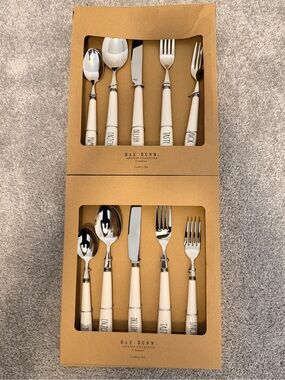 Rae Dunn Cream Handle 10-Piece Stainless Steel Utensil Set
